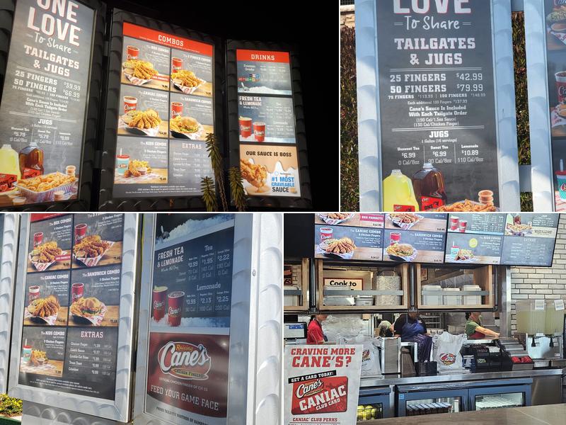 Raising Cane's Chicken Fingers Menu