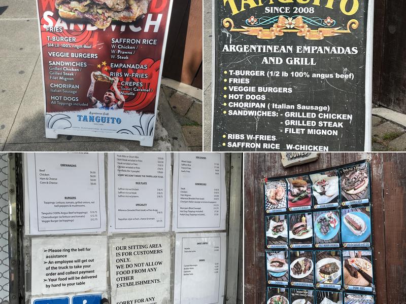 Tanguito Menu