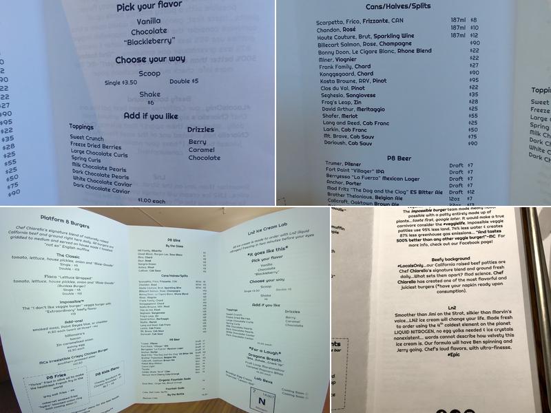 Platform No. 8 Menu