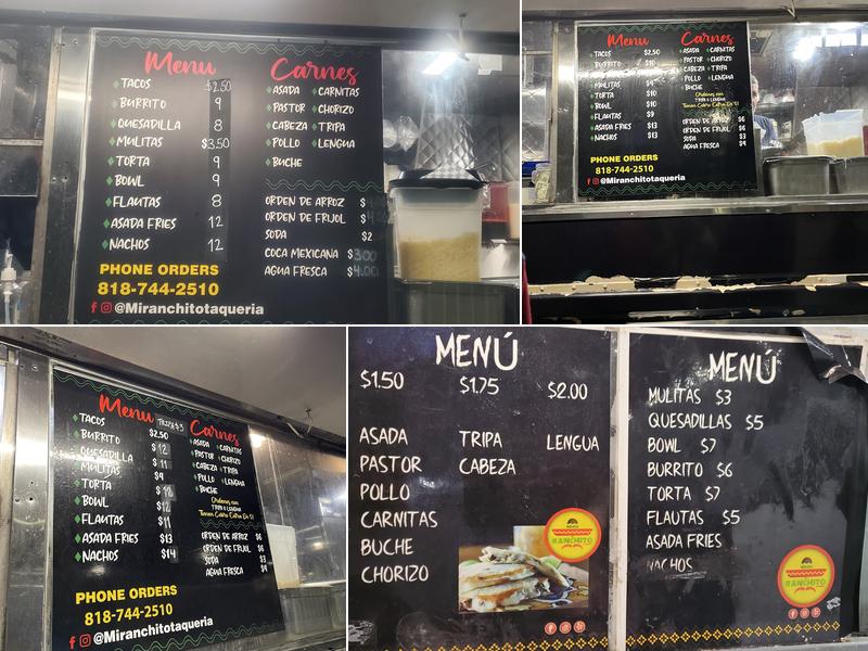 Taqueria Mi Ranchito Menu