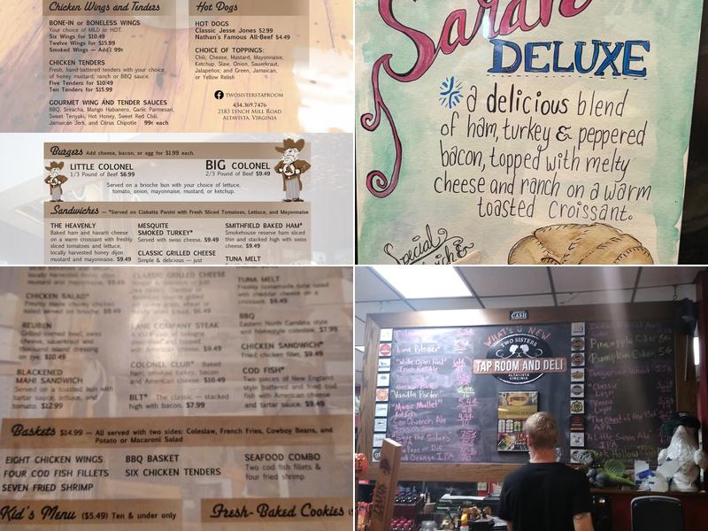 Two Sisters Tap Room and Deli Menu