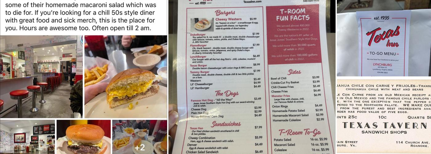 Texas Inn Cornerstone Menu