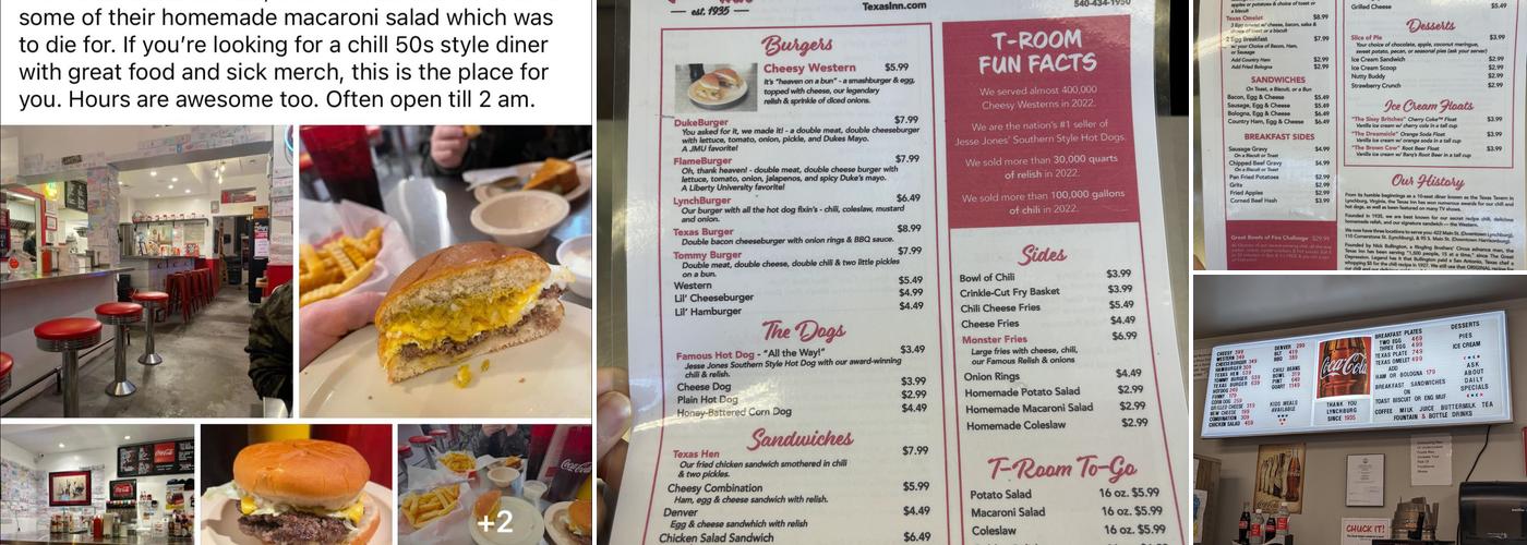 Texas Inn Cornerstone Menu