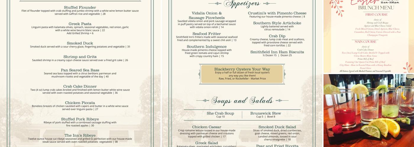 The Smithfield Inn and Tavern Menu