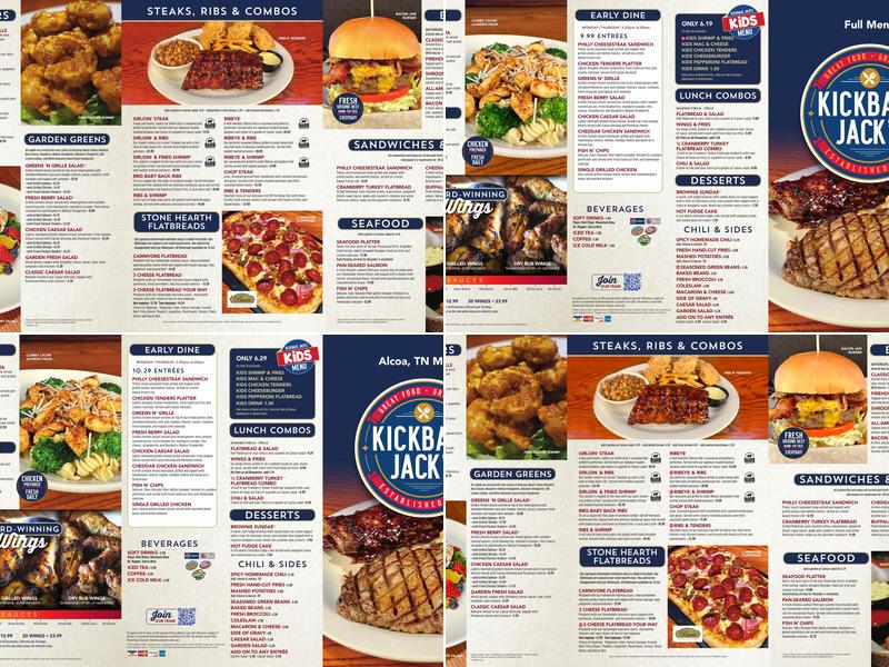 Kickback Jack's Menu