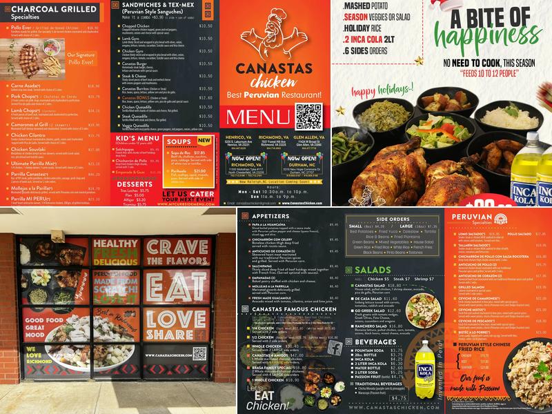 Canastas Chicken Menu