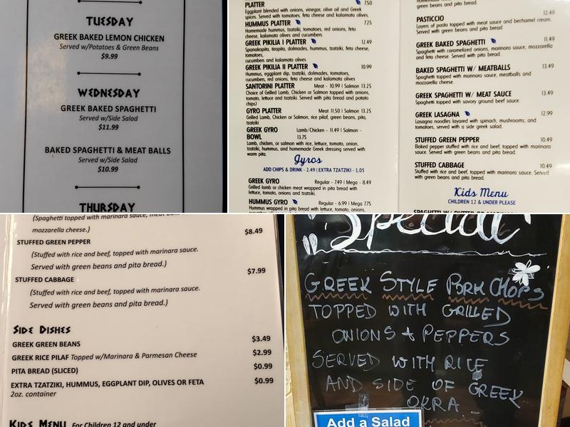 Greek Cuisine Menu