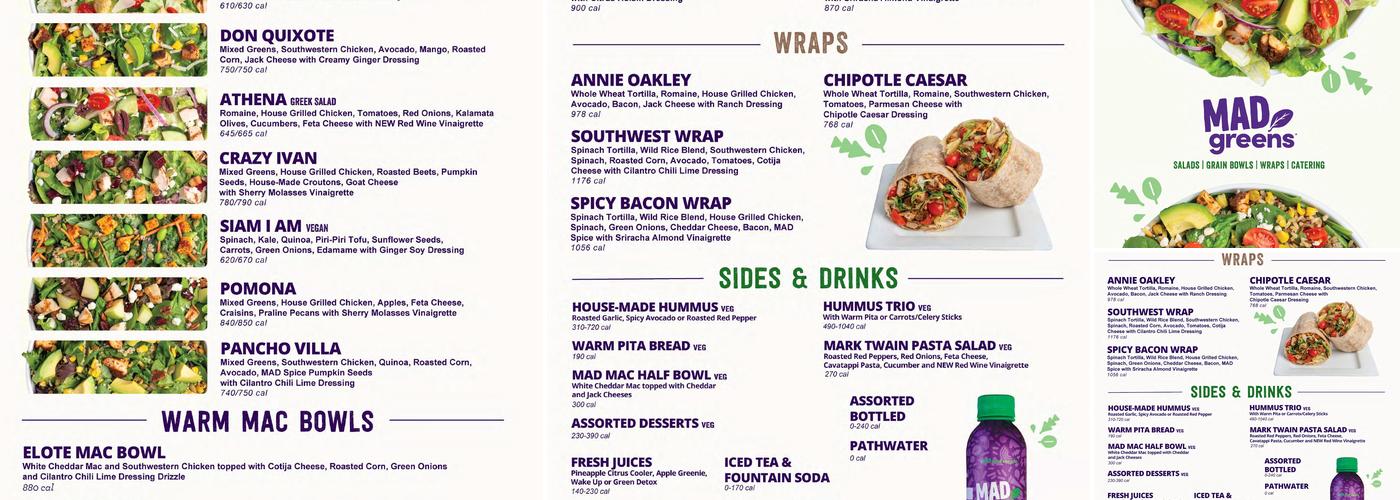 MAD Greens - Southlands Menu