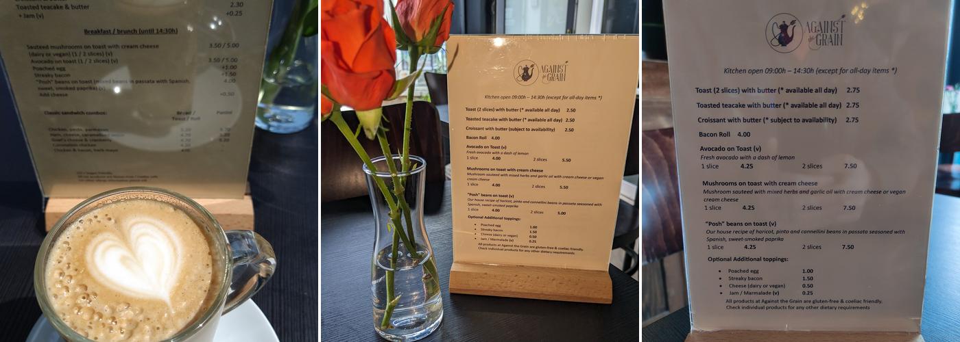 Against the Grain Coffee House Menu