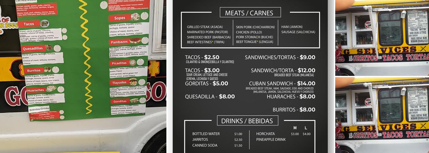 El Camioncito Del Sabor Taqueria Menu