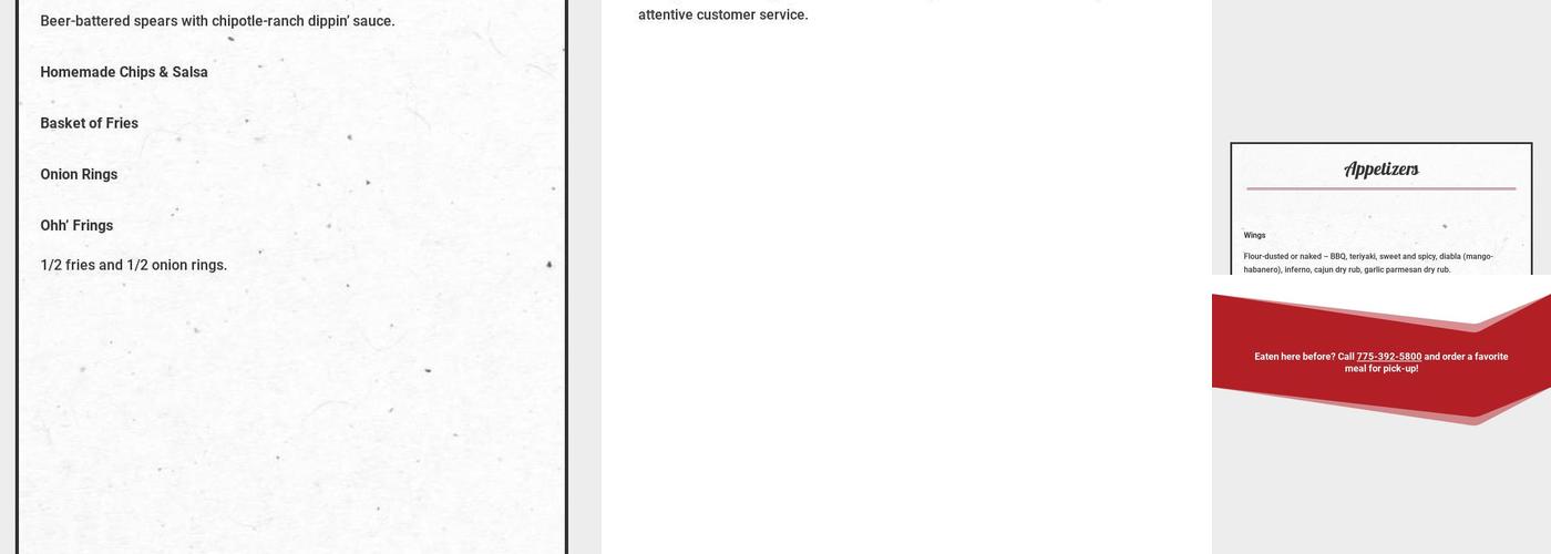 The Grill Next Door Menu