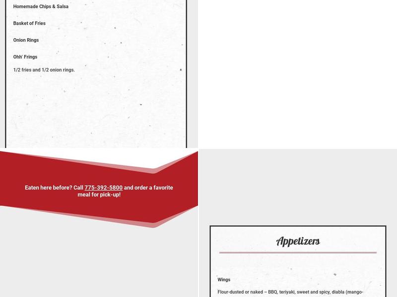 The Grill Next Door Menu