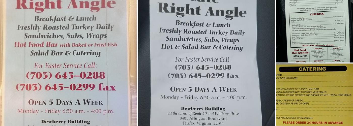 Cafe Right Angle Menu