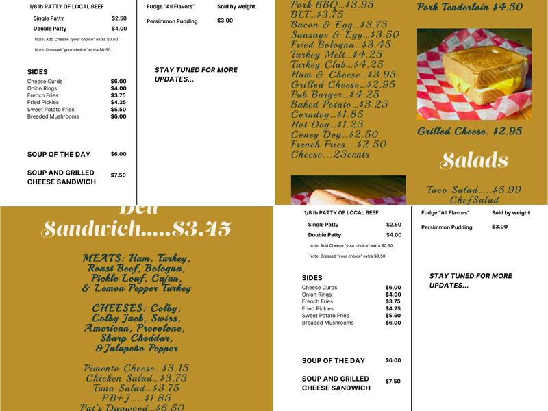 Cheddar Depot Menu