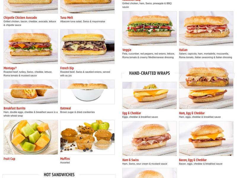 Earl of Sandwich Menu