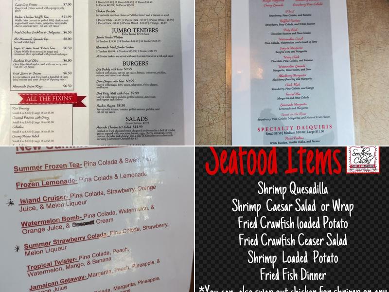 Southern Chicks Cafe & Daiquiris Menu