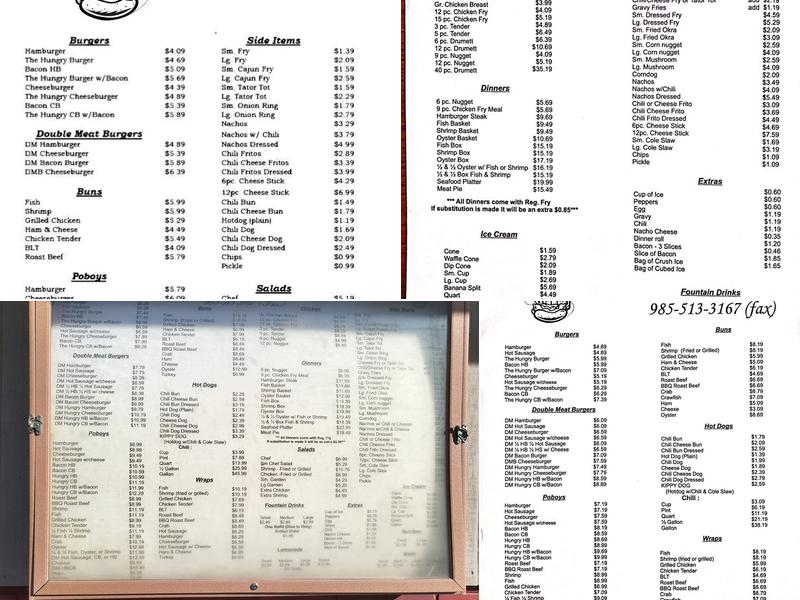 Dairy Inn Menu