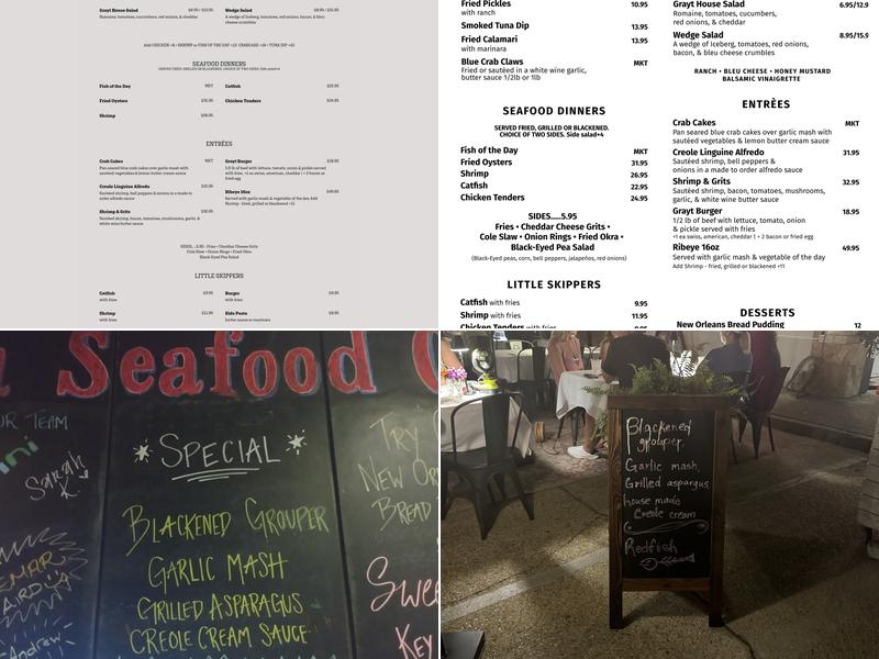 Grayton Seafood Menu