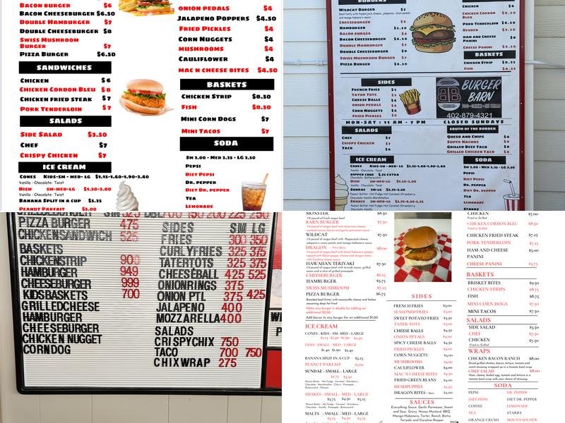Burger Barn Menu