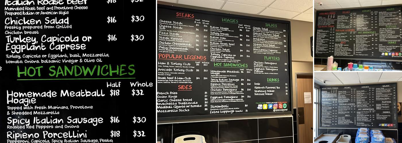 Ripieno's Italian Bistro Menu