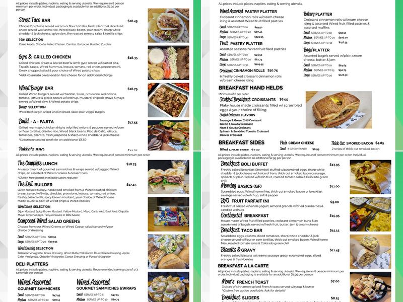 Lunch Wired Menu