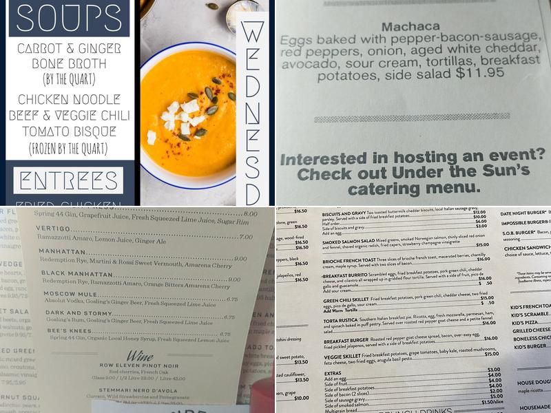 Under The Sun Pub & Pizza Menu