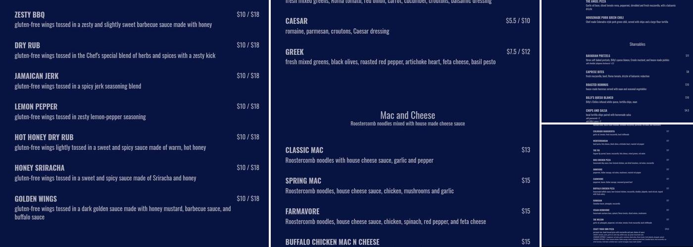 Twisted Pine Brewing Co Menu