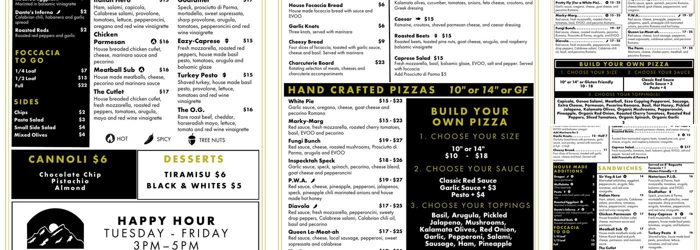 Pizzeria Leopold Menu