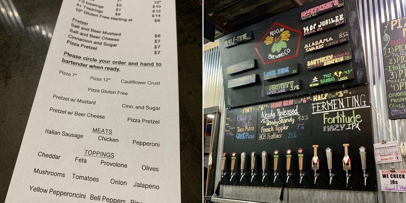Red Clay Brewing Company Menu