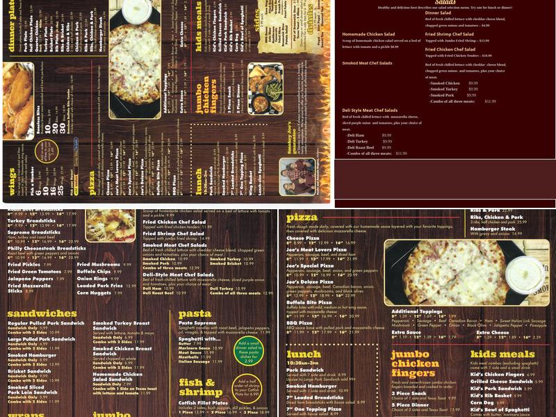 Smokey Joe's BBQ Menu