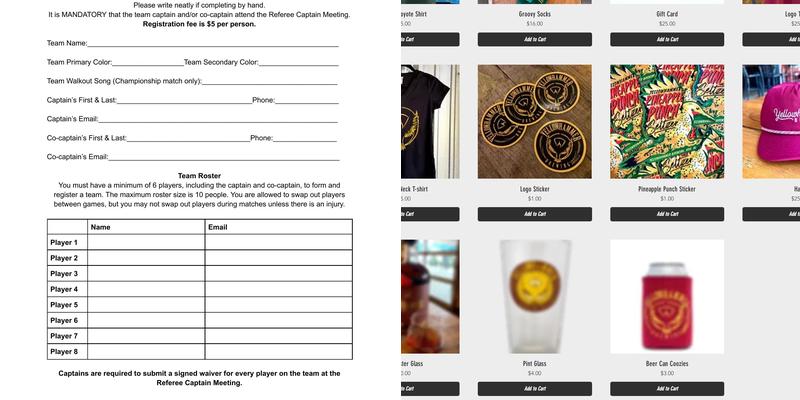 Yellowhammer Brewing Menu