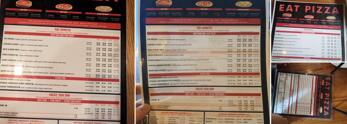 Giordano's Menu