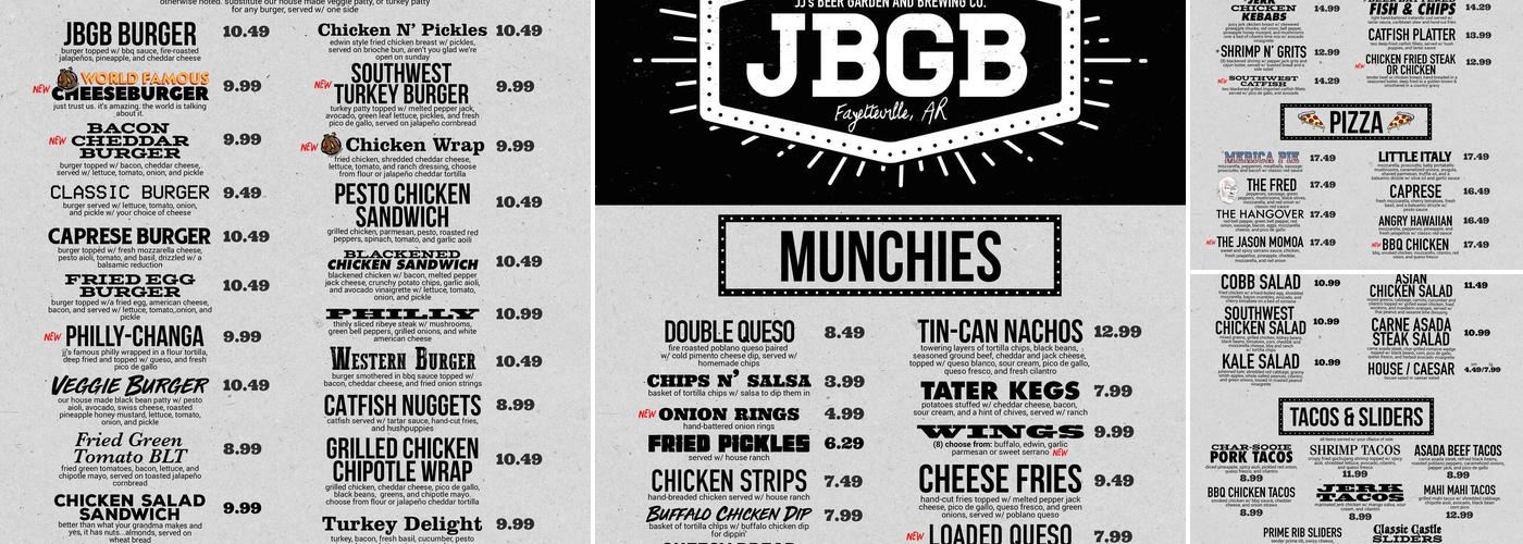 JJ's Live Menu