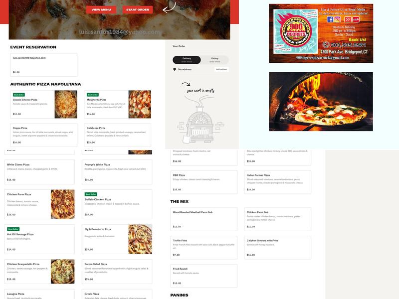 900 Degrees Pizza Truck Menu