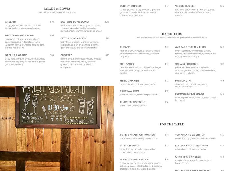 Bedford Hall Craft Kitchen & Bar Menu