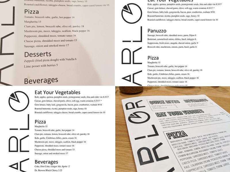 Parlor Pizza Wilton Menu