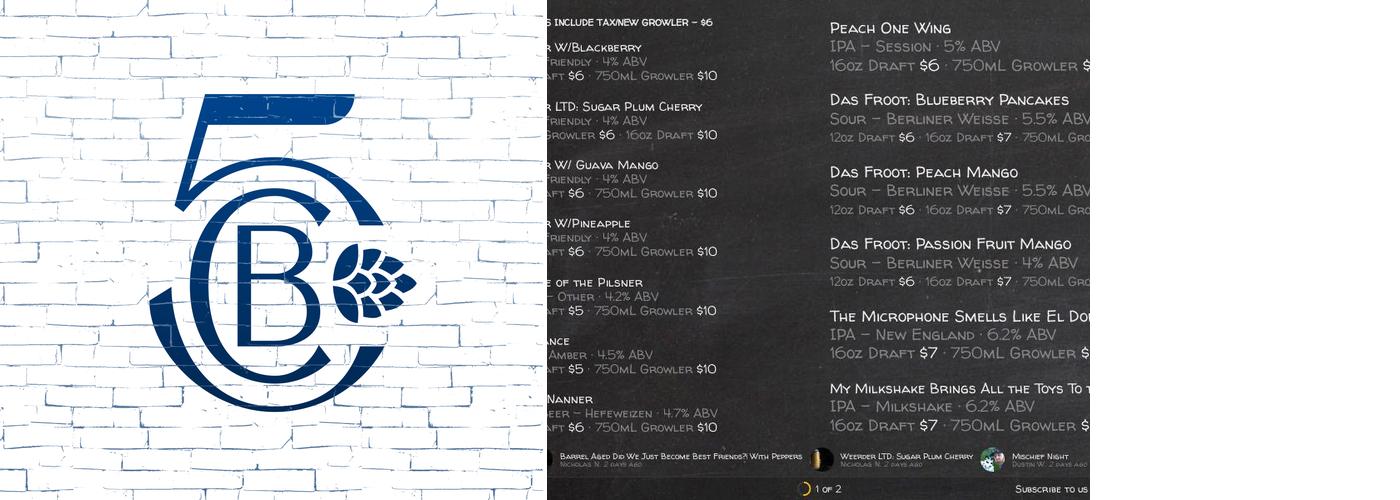 Five Churches Brewing Menu
