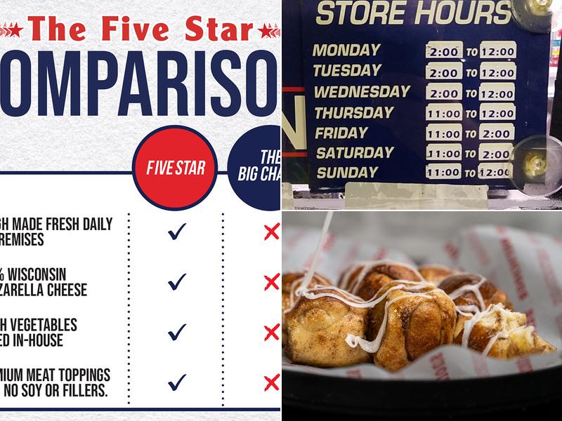 Five Star Pizza Menu