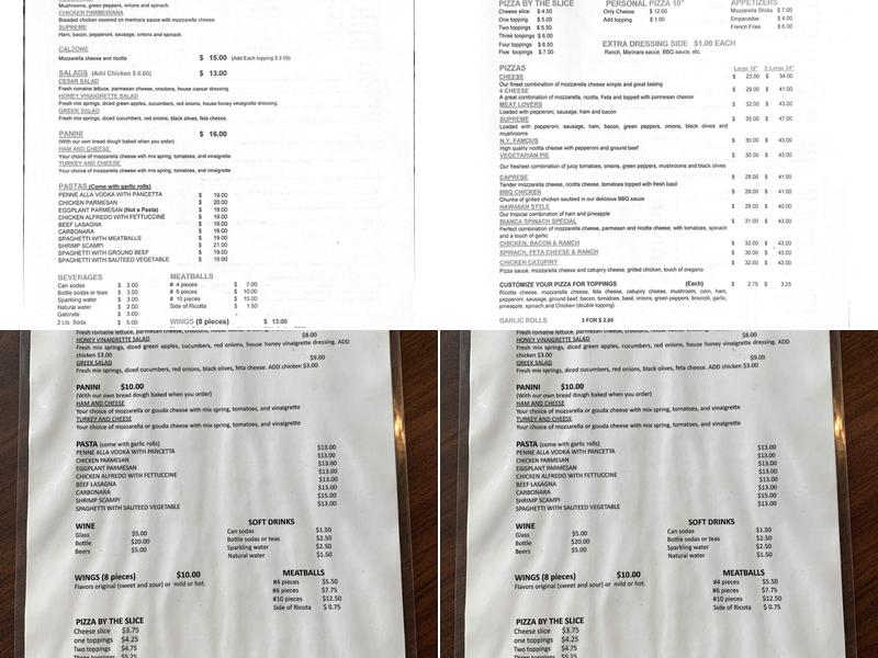 New York Pizza & Restaurant Menu