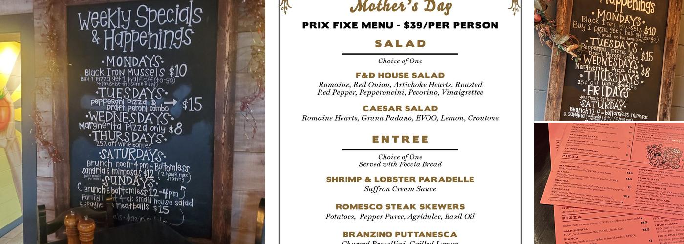 F&D Woodfired Italian Kitchen Menu