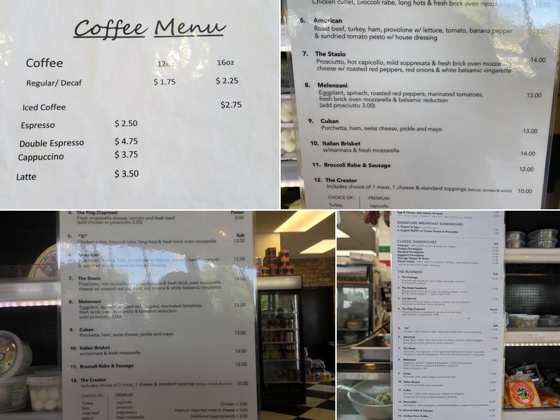Stasio's Italian Deli & Market Menu