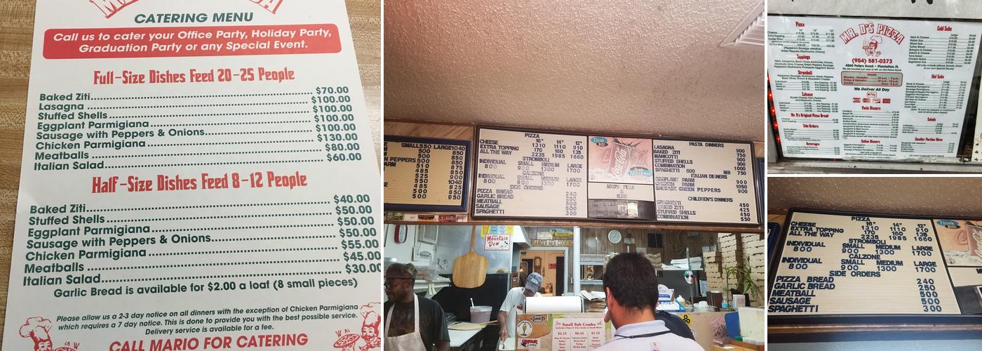 Mr D's Pizza Menu