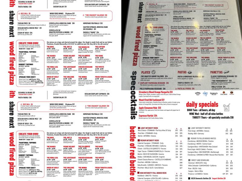 Sicilian Oven Menu
