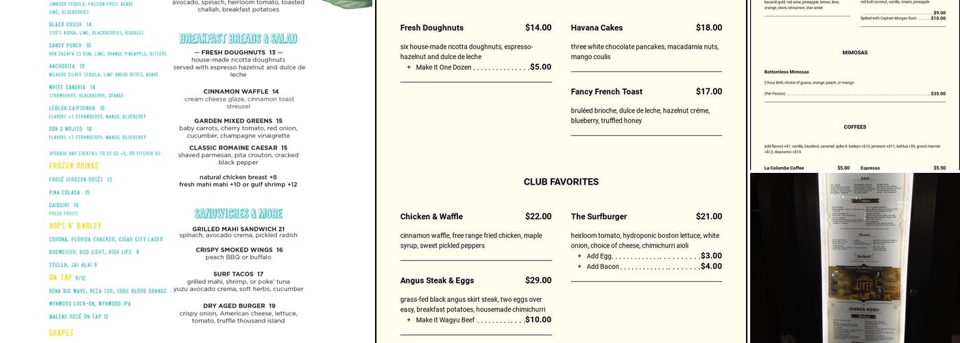 High Tide Menu