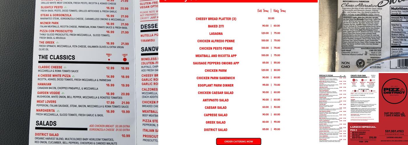 Pizza District Menu