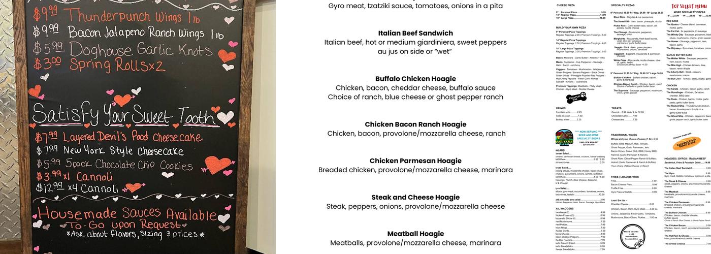 Doghouse Pizza-Melbourne Menu