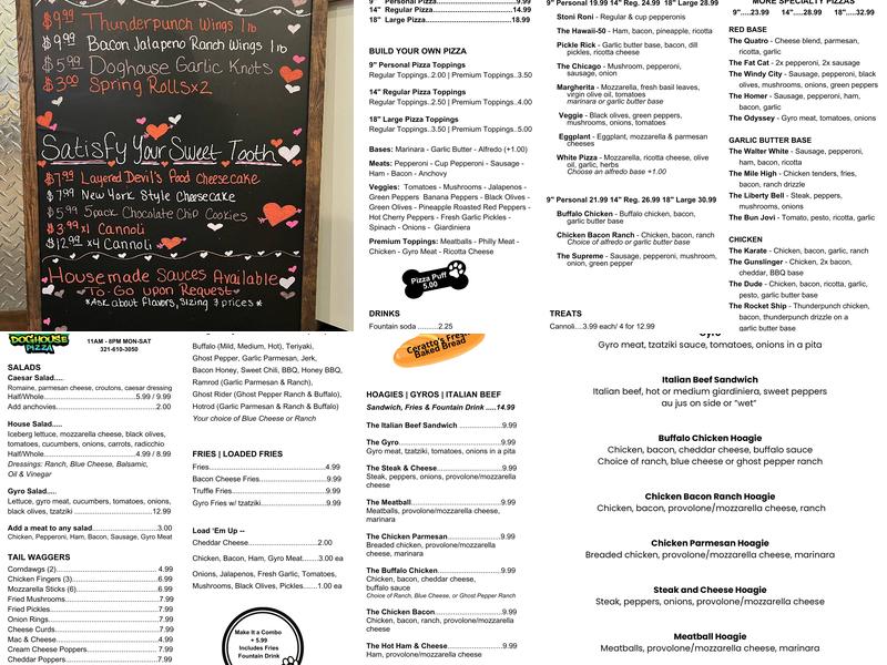 Doghouse Pizza-Melbourne Menu