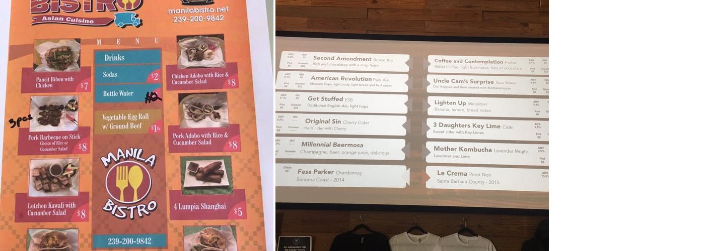 Millennial Brewing Company Menu