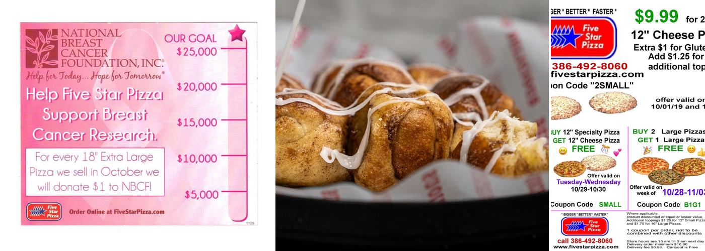 Five Star Pizza Menu