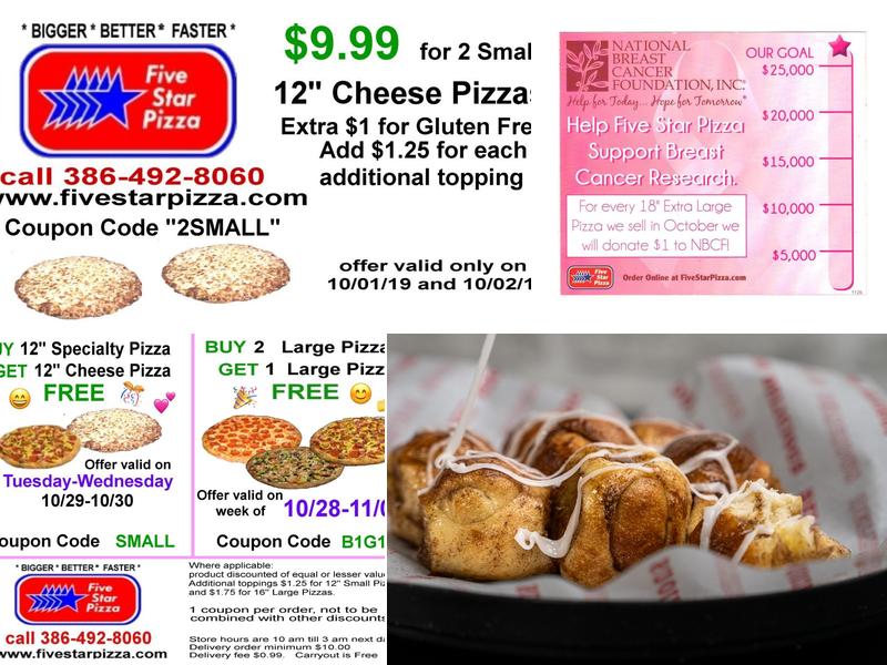 Five Star Pizza Menu